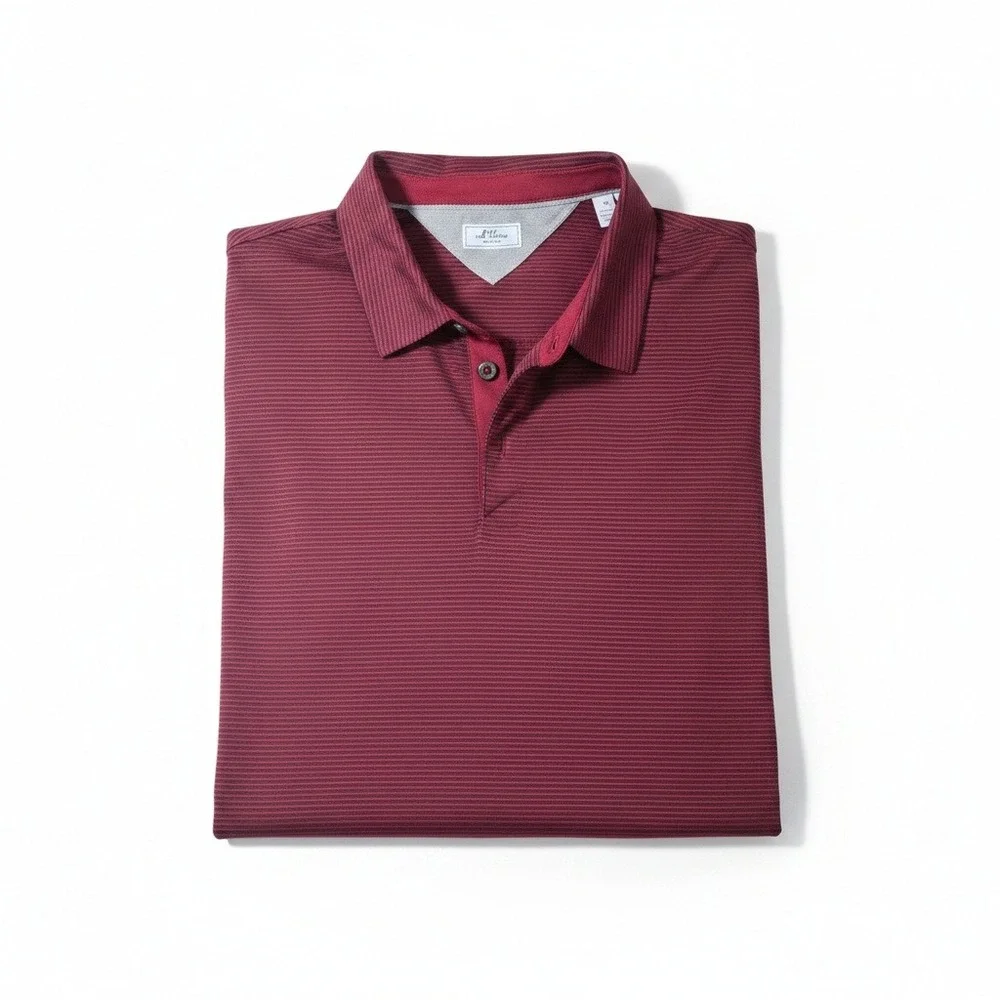 NWOT Adidas adiPure Red Striped Polo‎ Shirt Size L